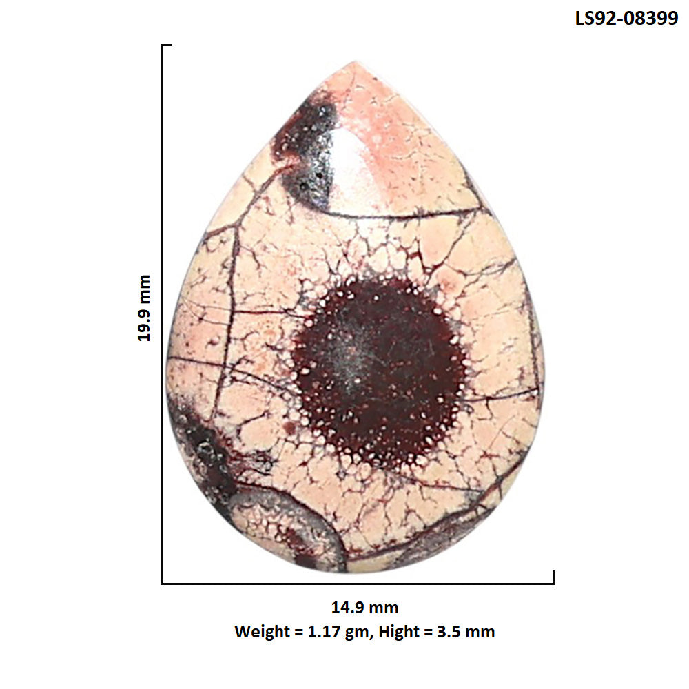 Mexican Bird Eye 14.9x19.9x3.5 mm Pear Shape Polished Gemstone LS92-08399