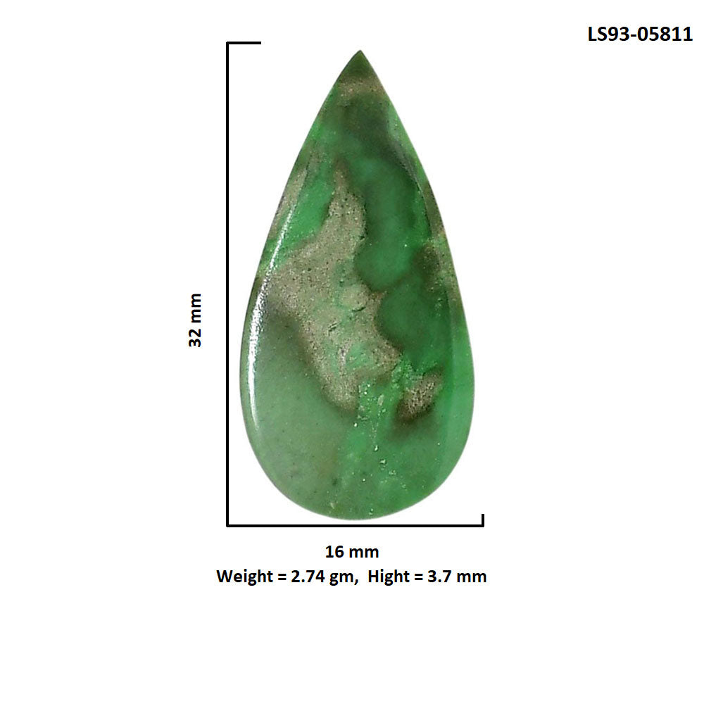 Utah Variscite 16x32x3.7 mm Pear Shape Polished Gemstone LS93-05811