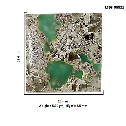 Utah Variscite 21x21.6x5.5 mm Baguette Shape Polished Gemstone LS93-05821