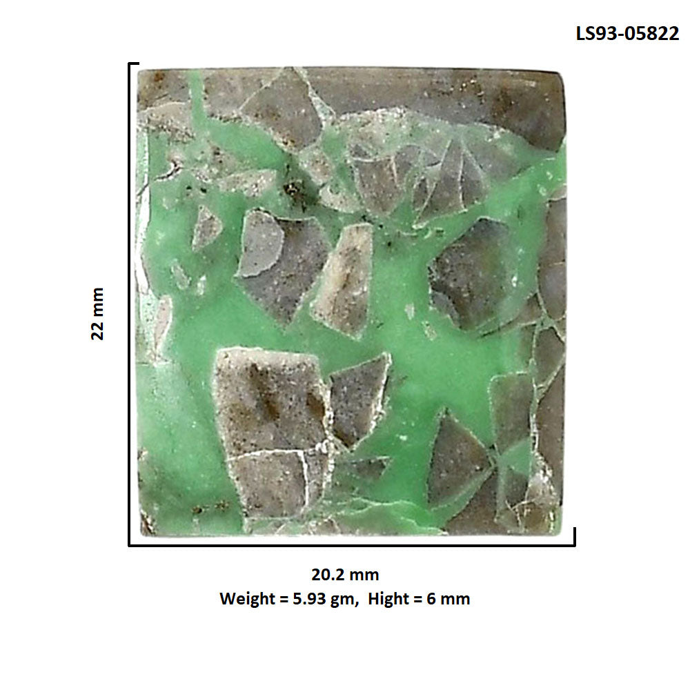 Utah Variscite 20.2x22x6 mm Baguette Shape Polished Gemstone LS93-05822