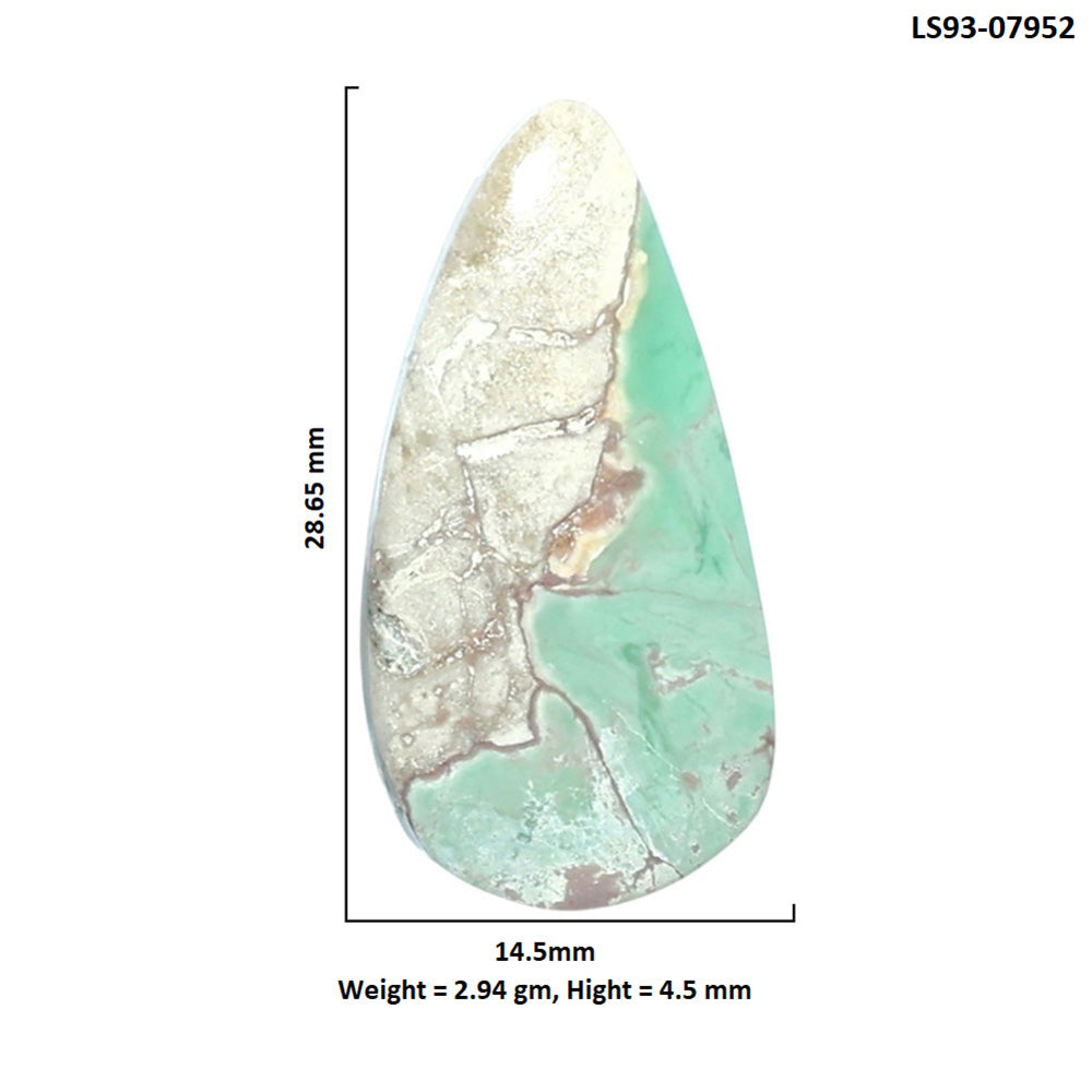Utah Variscite 14.5x28.65x4.5 mm Pear Shape Polished Gemstone LS93-07952