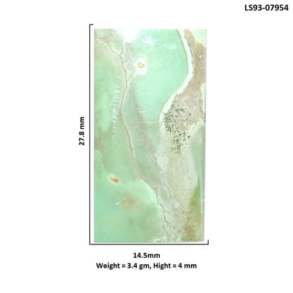 Utah Variscite 14.5x27.8x4 mm Baguette Shape Polished Gemstone LS93-07954