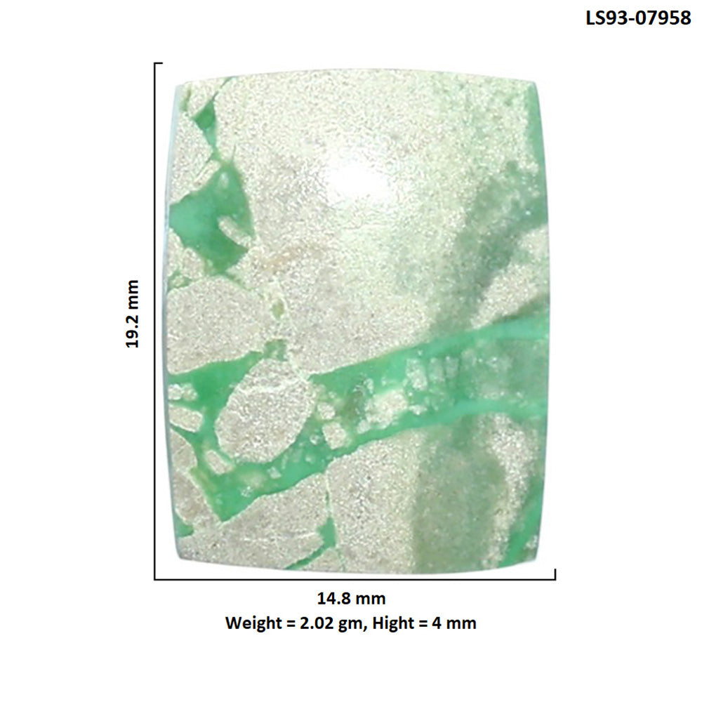 Utah Variscite 14.8x19.2x4 mm Baguette Shape Polished Gemstone LS93-07958