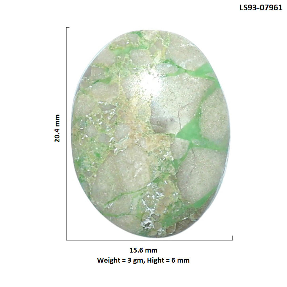 Utah Variscite 15.6x20.4x6 mm Oval Shape Polished Gemstone LS93-07961