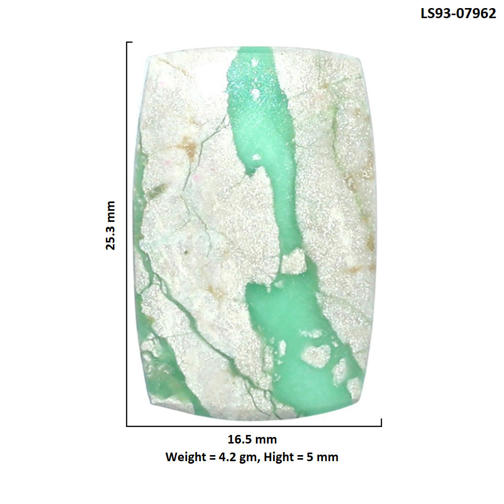 Utah Variscite 16.5x25.3x5 mm Baguette Shape Polished Gemstone LS93-07962