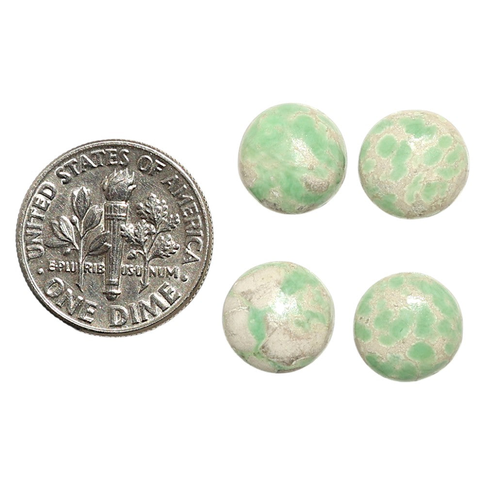 Natural Utah Variscite 10x10x4 mm Round Shape Polished Gemstone Set of 4 LS93-09414