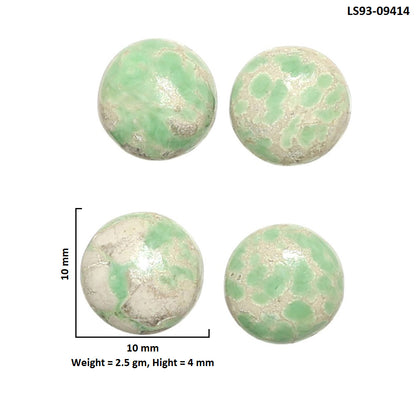 Natural Utah Variscite 10x10x4 mm Round Shape Polished Gemstone Set of 4 LS93-09414