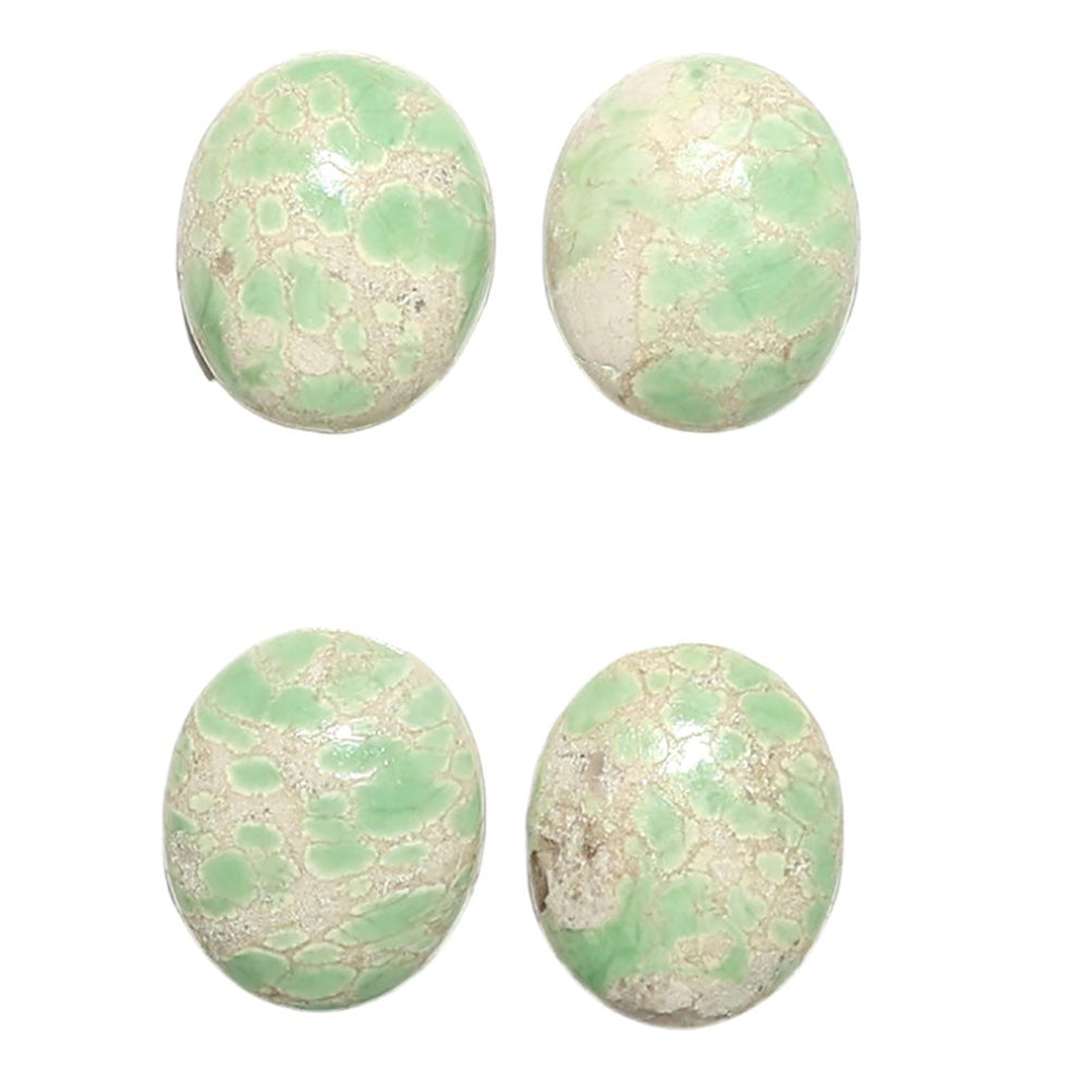 Natural Utah Variscite 10x12x4 mm Oval Shape Polished Gemstone Set of 4 LS93-09416