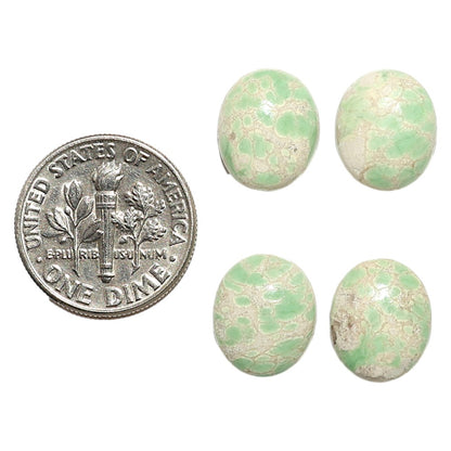 Natural Utah Variscite 10x12x4 mm Oval Shape Polished Gemstone Set of 4 LS93-09416