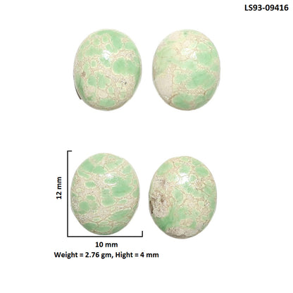 Natural Utah Variscite 10x12x4 mm Oval Shape Polished Gemstone Set of 4 LS93-09416