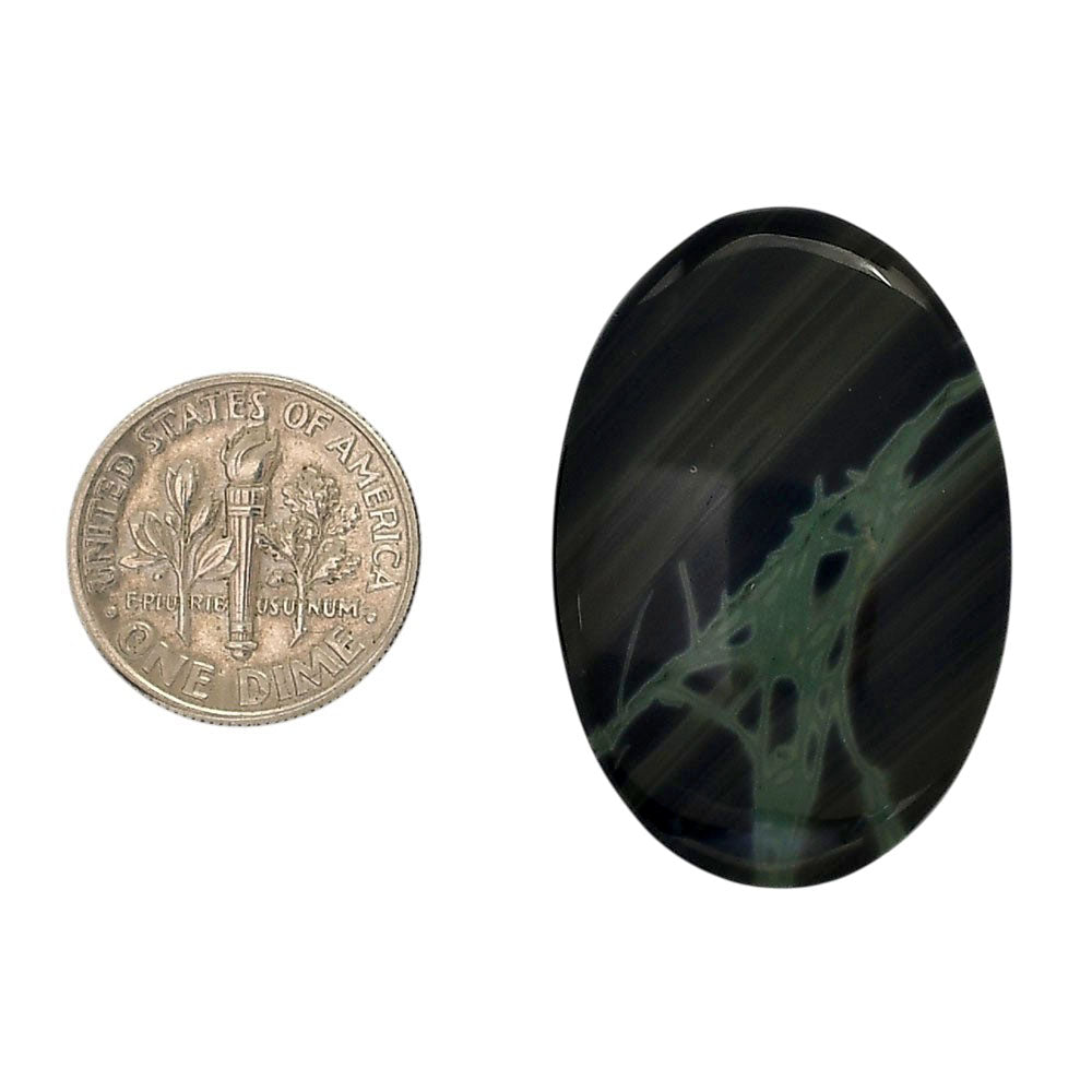 Spider Web Obsidian 23.3x34.2x5.3 mm Oval Shape Polished Gemstone LS94-05831