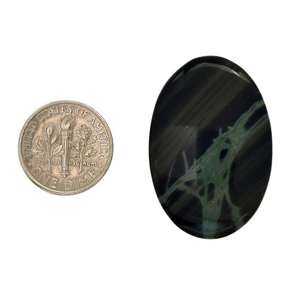 Spider Web Obsidian 23.3x34.2x5.3 mm Oval Shape Polished Gemstone LS94-05831