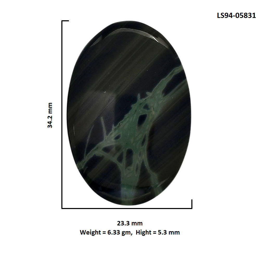 Spider Web Obsidian 23.3x34.2x5.3 mm Oval Shape Polished Gemstone LS94-05831