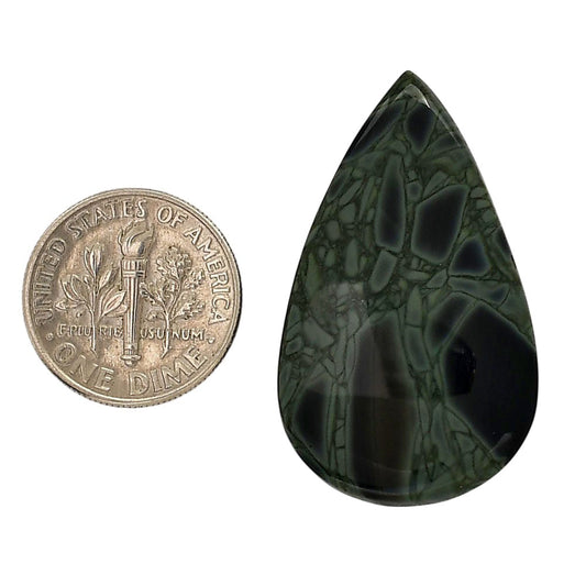 Spider Web Obsidian 21.1x35.3x5.3 mm Pear Shape Polished Gemstone LS94-05832