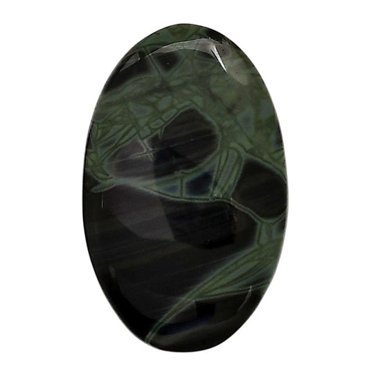 Spider Web Obsidian 20.8x33.1x6 mm Oval Shape Polished Gemstone LS94-05833