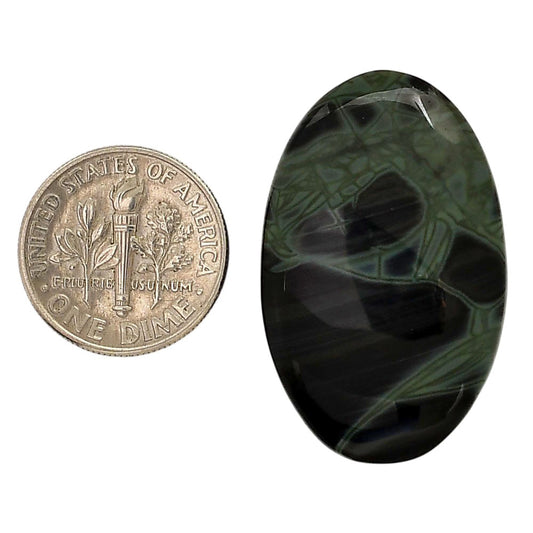 Spider Web Obsidian 20.8x33.1x6 mm Oval Shape Polished Gemstone LS94-05833