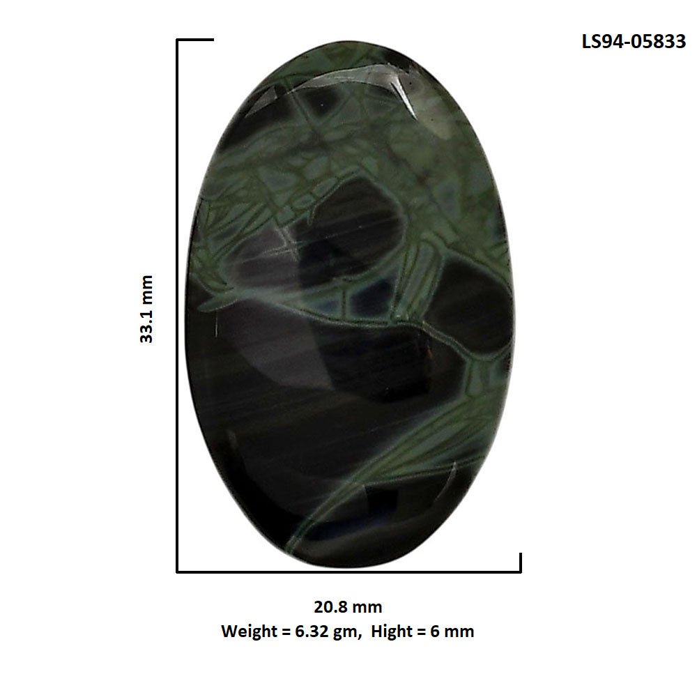 Spider Web Obsidian 20.8x33.1x6 mm Oval Shape Polished Gemstone LS94-05833