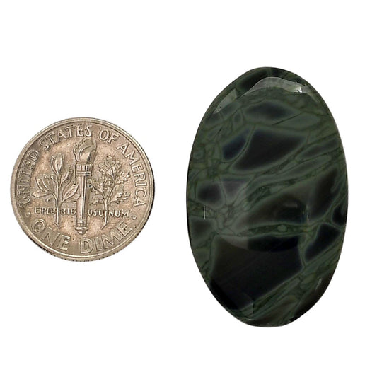 Spider Web Obsidian 20x32.1x5.5 mm Oval Shape Polished Gemstone LS94-05835