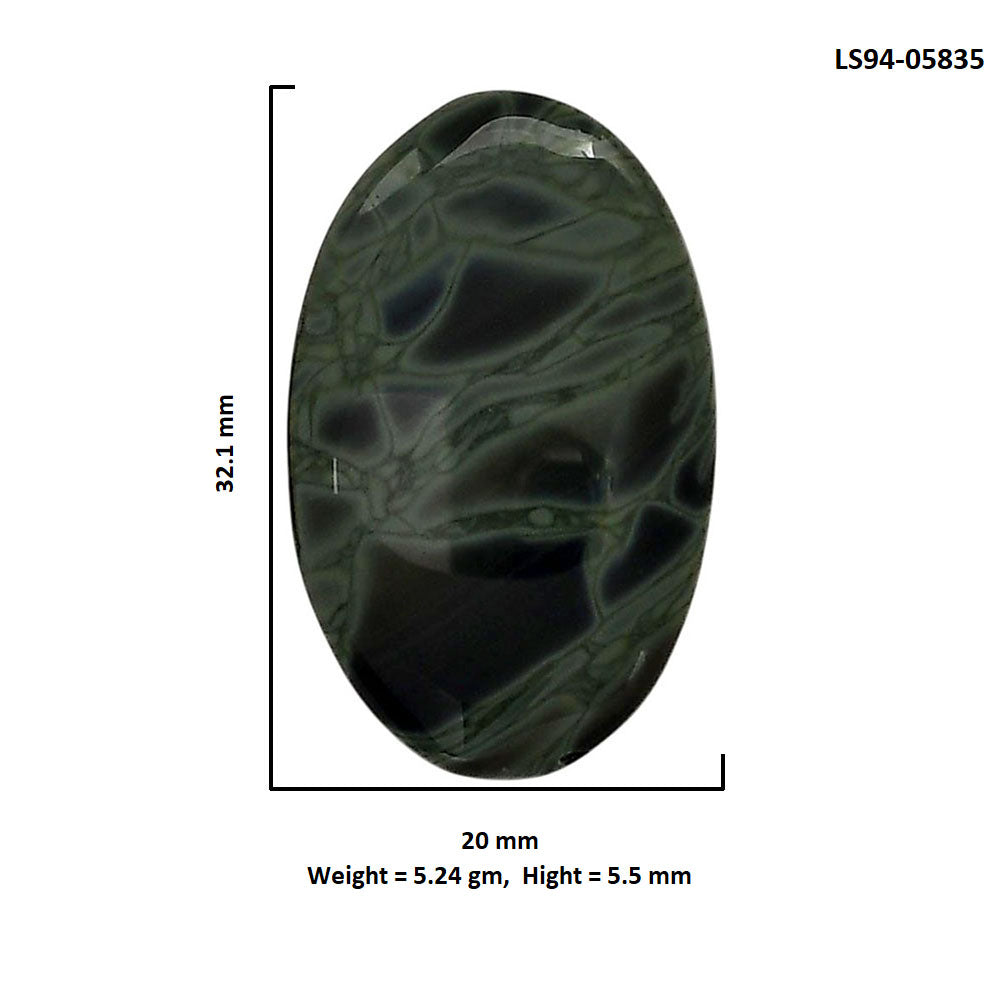 Spider Web Obsidian 20x32.1x5.5 mm Oval Shape Polished Gemstone LS94-05835