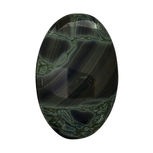 Spider Web Obsidian 21.6x32.9x5.5 mm Oval Shape Polished Gemstone LS94-05836