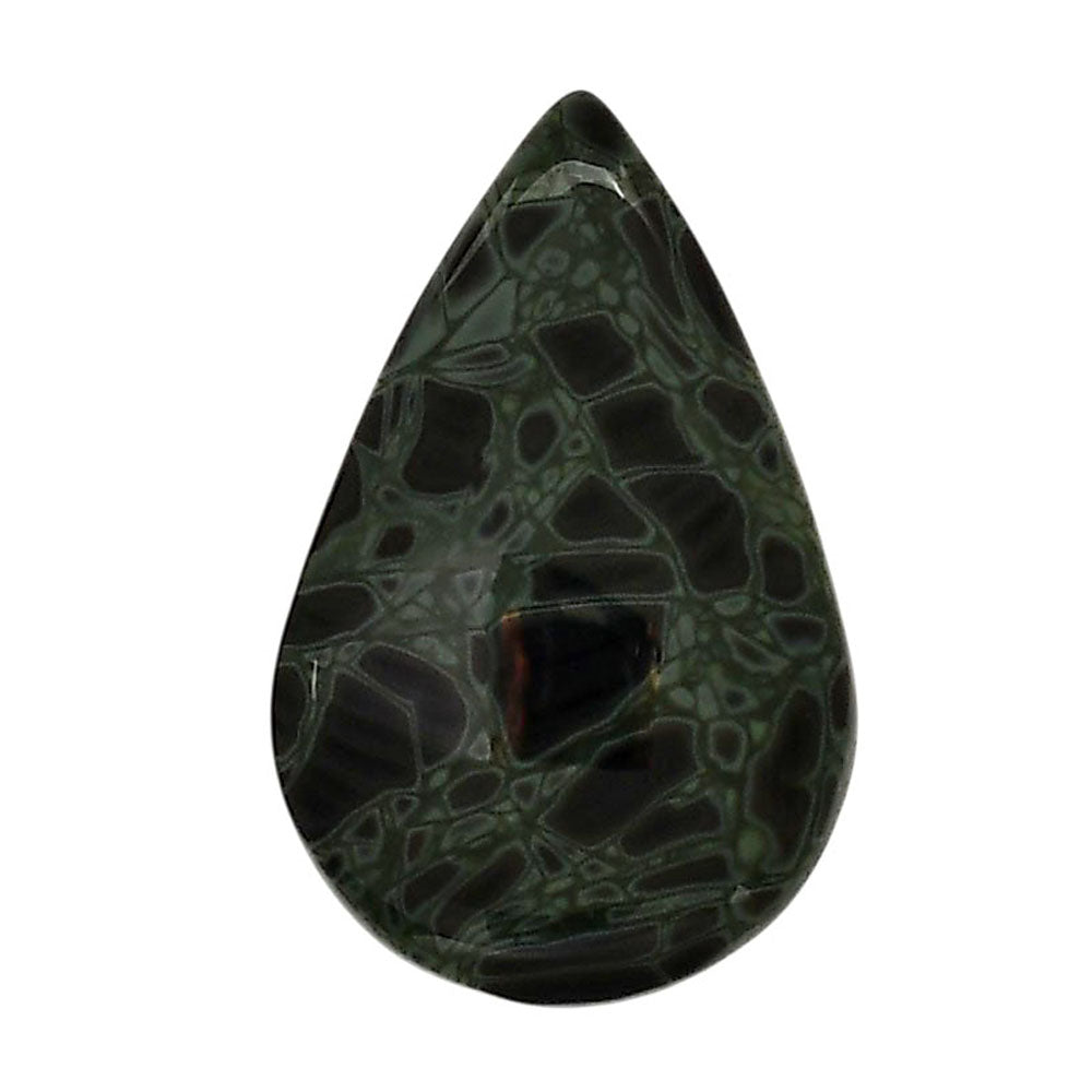 Spider Web Obsidian 20.85x32.7x5.5 mm Pear Shape Polished Gemstone LS94-05838