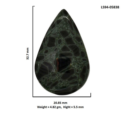 Spider Web Obsidian 20.85x32.7x5.5 mm Pear Shape Polished Gemstone LS94-05838