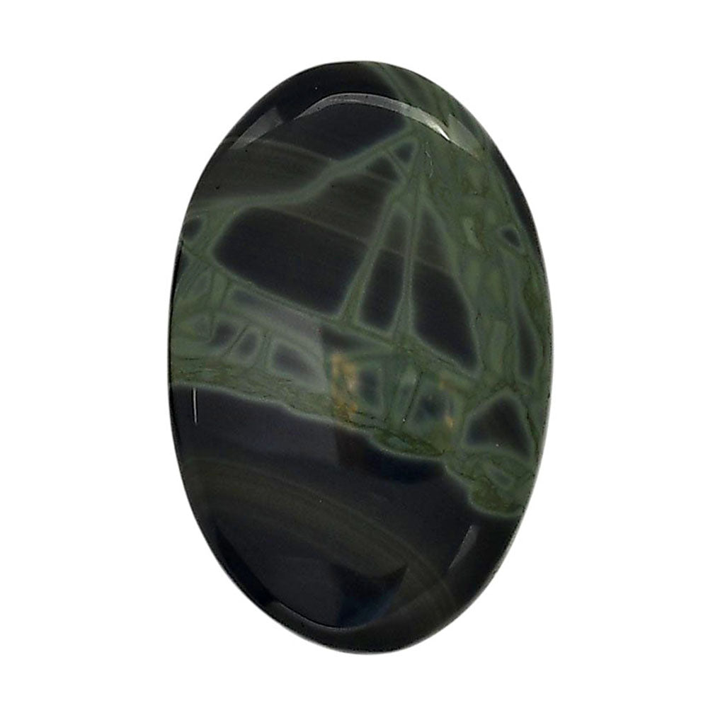 Spider Web Obsidian 21.4x32.7x5.5 mm Oval Shape Polished Gemstone LS94-05839