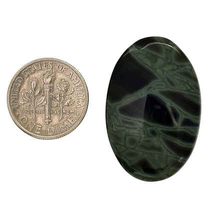 Spider Web Obsidian 20.9x31.55x5 mm Oval Shape Polished Gemstone LS94-05840