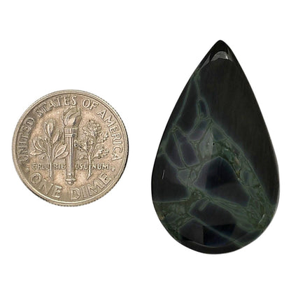 Spider Web Obsidian 19.5x32.65x6 mm Pear Shape Polished Gemstone LS94-05841