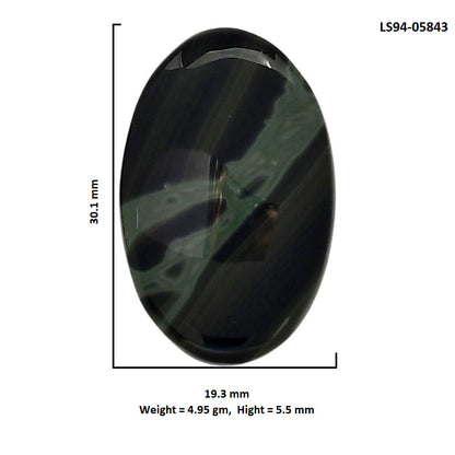 Spider Web Obsidian 19.3x30.1x5.5 mm Oval Shape Polished Gemstone LS94-05843
