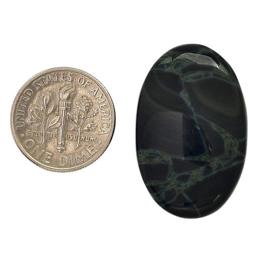 Spider Web Obsidian 19x29.55x6 mm Oval Shape Polished Gemstone LS94-05844