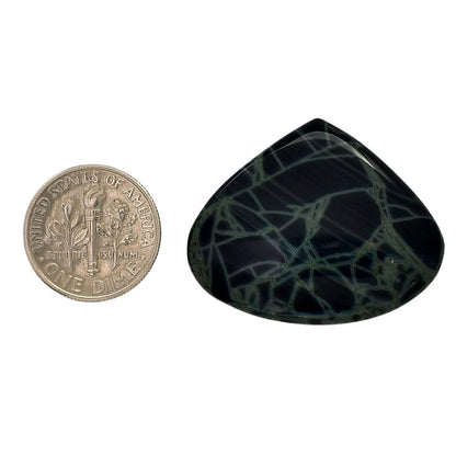 Spider Web Obsidian 26.8x33.2x5 mm Heart Shape Polished Gemstone LS94-05845