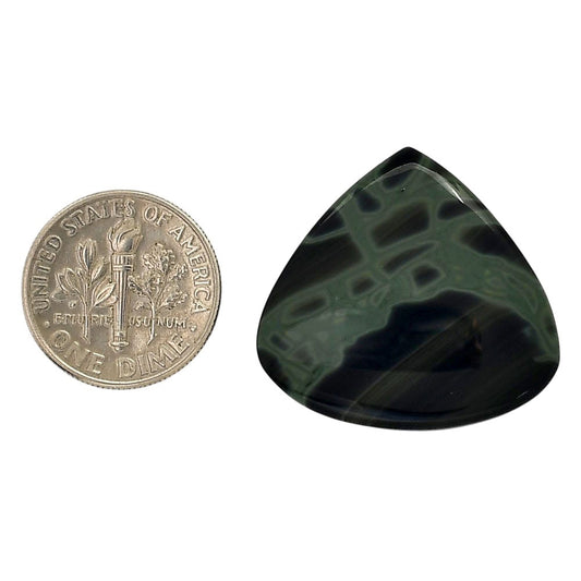 Spider Web Obsidian 25.4x27x5.5 mm Heart Shape Polished Gemstone LS94-05847