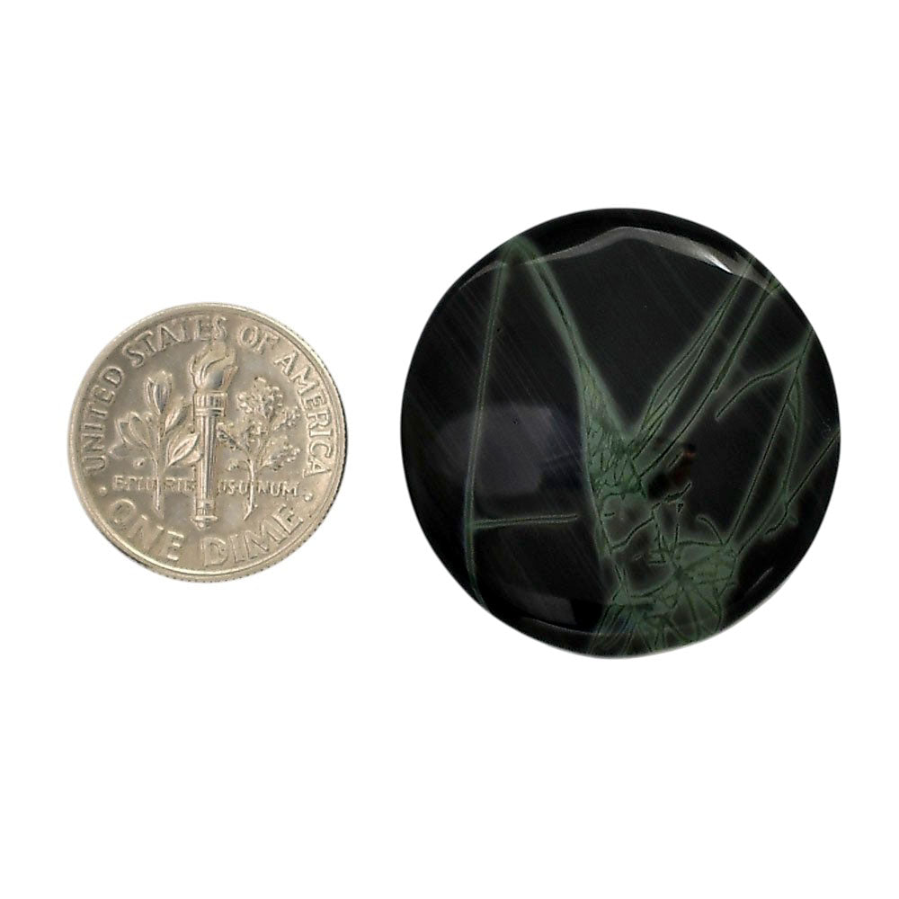 Spider Web Obsidian 28.4x28.4x6 mm Round Shape Polished Gemstone LS94-05849