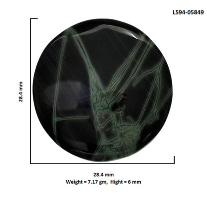 Spider Web Obsidian 28.4x28.4x6 mm Round Shape Polished Gemstone LS94-05849