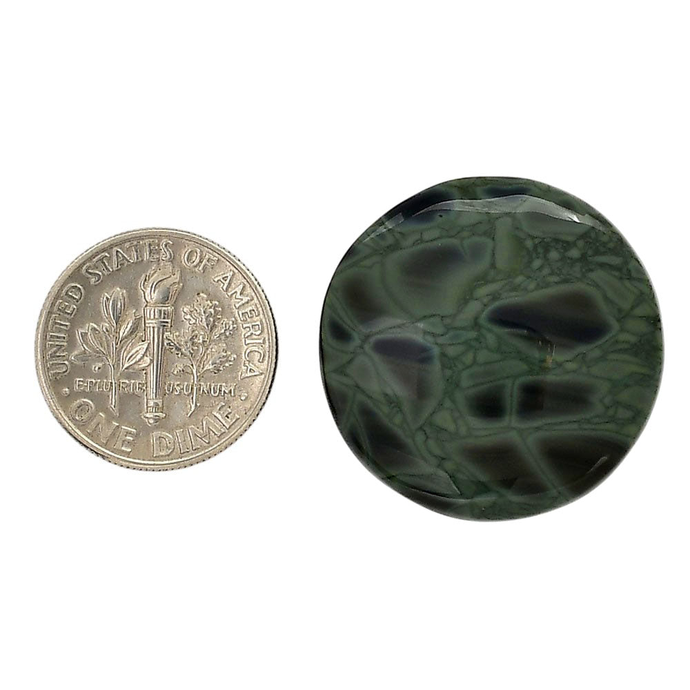 Spider Web Obsidian 25.25x25.25x6 mm Round Shape Polished Gemstone LS94-05850