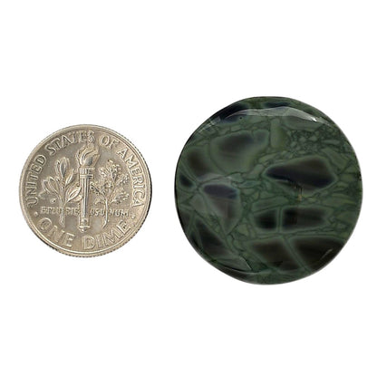 Spider Web Obsidian 25.25x25.25x6 mm Round Shape Polished Gemstone LS94-05850