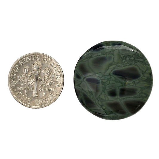 Spider Web Obsidian 25.25x25.25x6 mm Round Shape Polished Gemstone LS94-05850