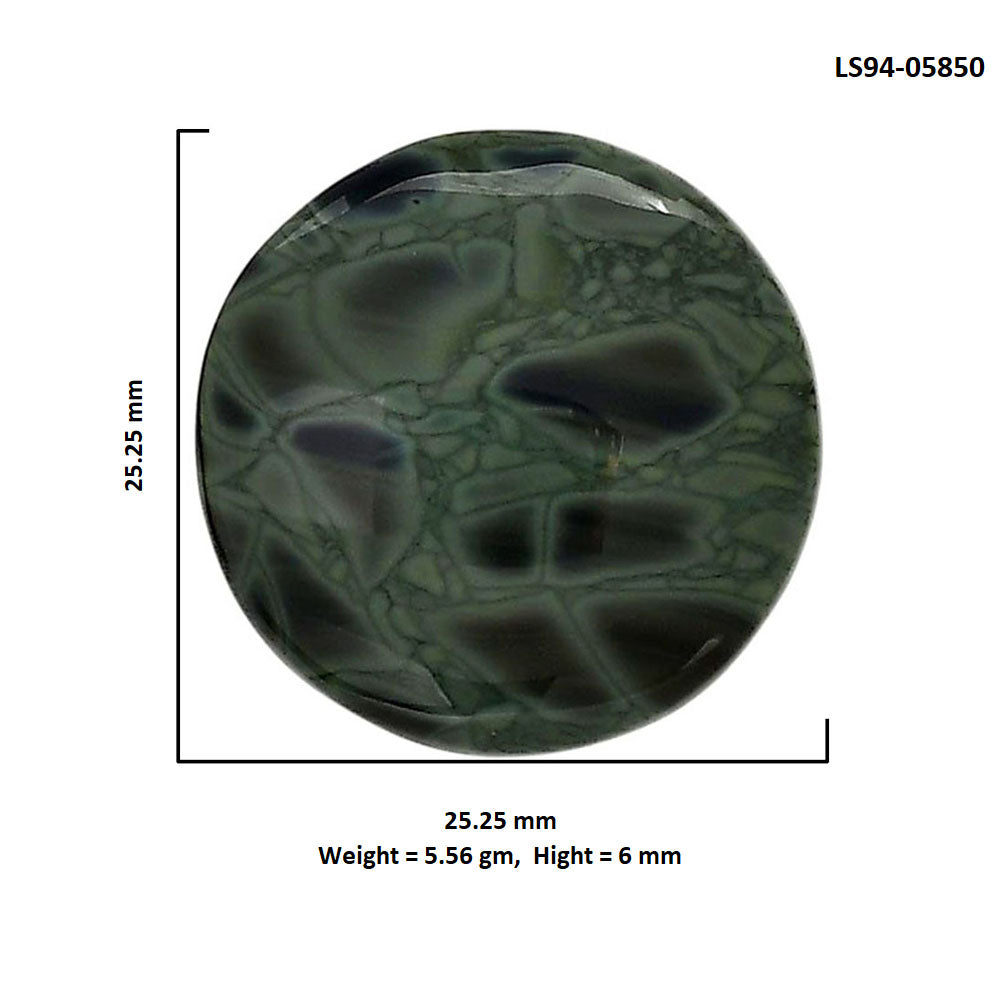 Spider Web Obsidian 25.25x25.25x6 mm Round Shape Polished Gemstone LS94-05850