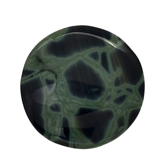 Spider Web Obsidian 24.1x24.1x5 mm Round Shape Polished Gemstone LS94-05851