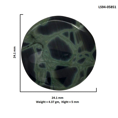 Spider Web Obsidian 24.1x24.1x5 mm Round Shape Polished Gemstone LS94-05851