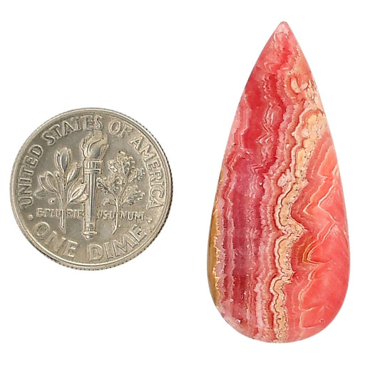 Rhodochrosite Argentina 15.7x35.1x5.5 mm Pear Shape Polished Gemstone LS95-05853