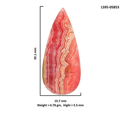 Rhodochrosite Argentina 15.7x35.1x5.5 mm Pear Shape Polished Gemstone LS95-05853