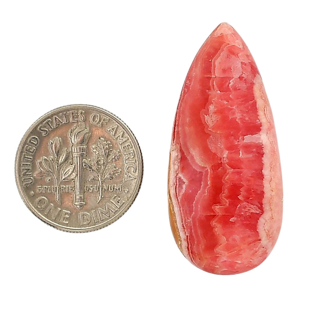 Rhodochrosite Argentina 16x35x5.5 mm Pear Shape Polished Gemstone LS95-05854