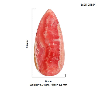 Rhodochrosite Argentina 16x35x5.5 mm Pear Shape Polished Gemstone LS95-05854