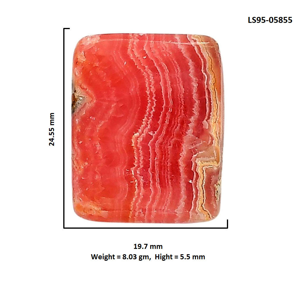 Rhodochrosite Argentina 19.7x24.55x5.5 mm Cushion Shape Polished Gemstone LS95-05855