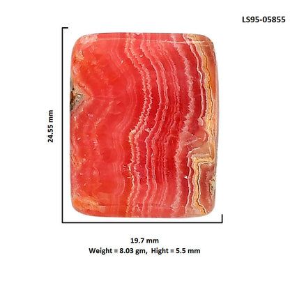 Rhodochrosite Argentina 19.7x24.55x5.5 mm Cushion Shape Polished Gemstone LS95-05855