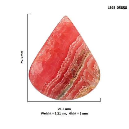 Rhodochrosite Argentina 21.3x25.3x5 mm Pear Shape Polished Gemstone LS95-05858