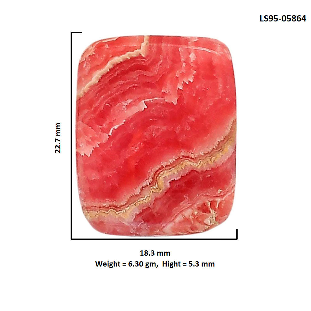 Rhodochrosite Argentina 18.3x22.7x5.3 mm Cushion Shape Polished Gemstone LS95-05864