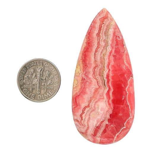 Rhodochrosite Argentina 25.55x55x6 mm Pear Shape Polished Gemstone LS95-05871